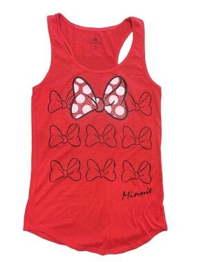 Disney parks red girly glam coquette Minnie Mouse resortwear racerback tank XS